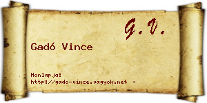Gadó Vince névjegykártya
